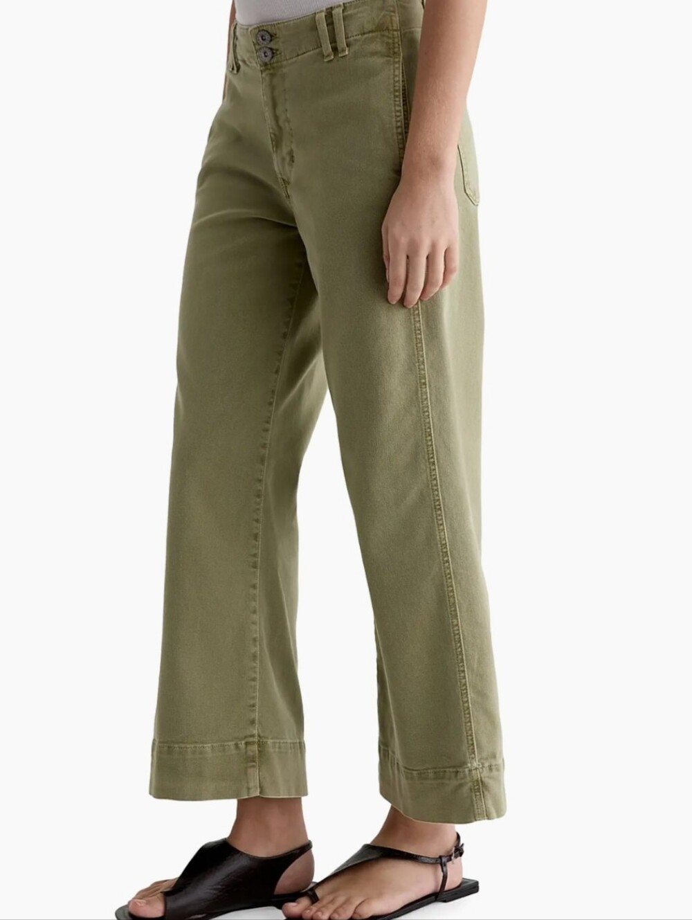 AG Adriano Goldschmied Natasha Mid-Rise Crop Jeans in Sulfur Basil Green Size 27 - Picture 3 of 8